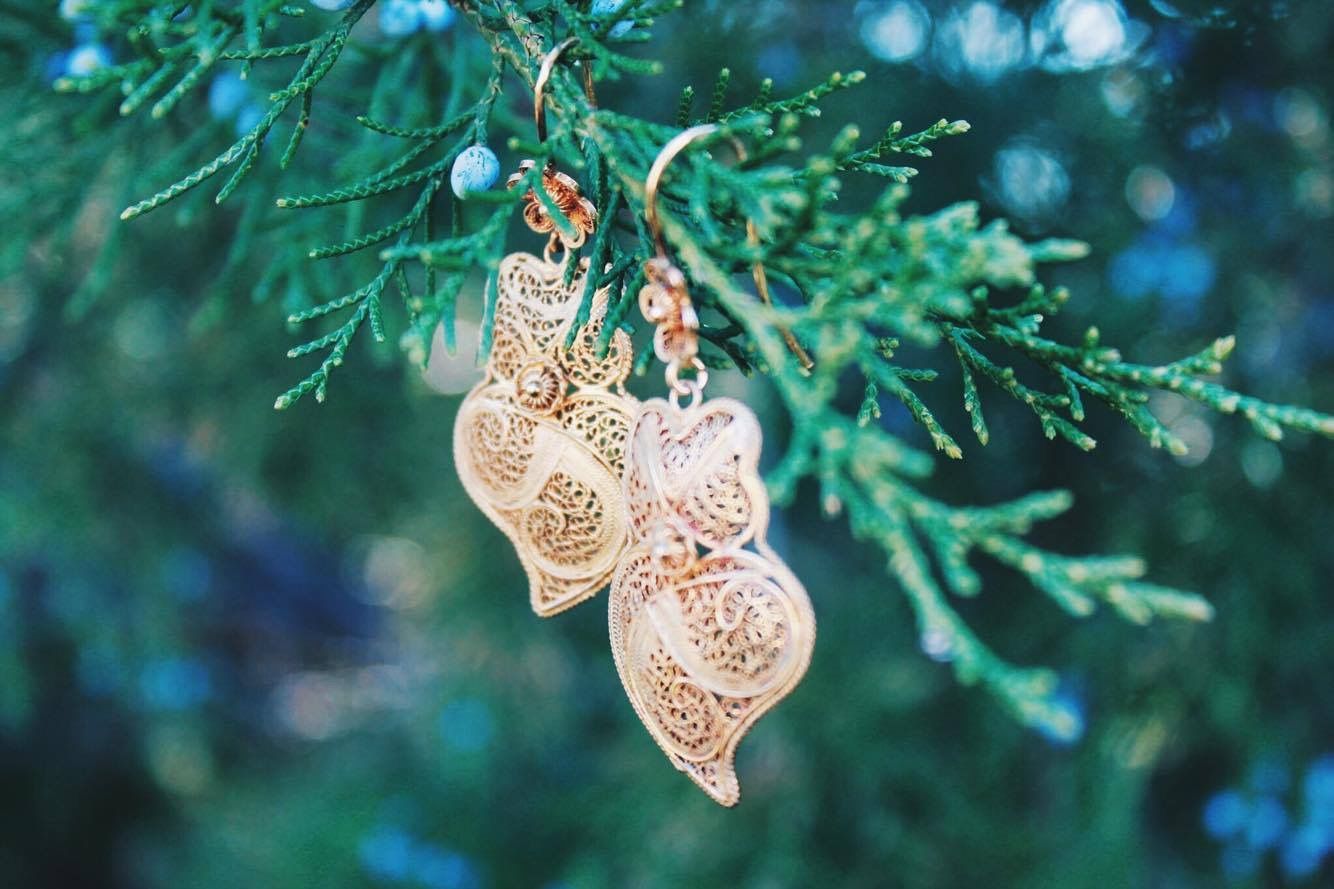 Melanie filigree earrings close-up