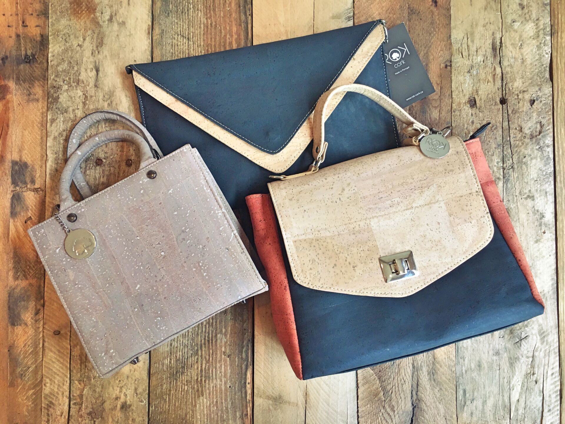 Luxury Cork Handbag with Pockets in 2 Colours