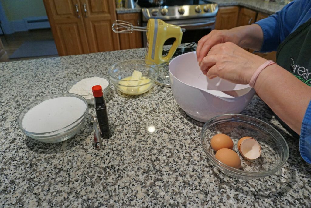 Maria Lawton making batter