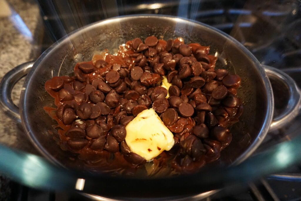 Chocolate and butter in bain marie