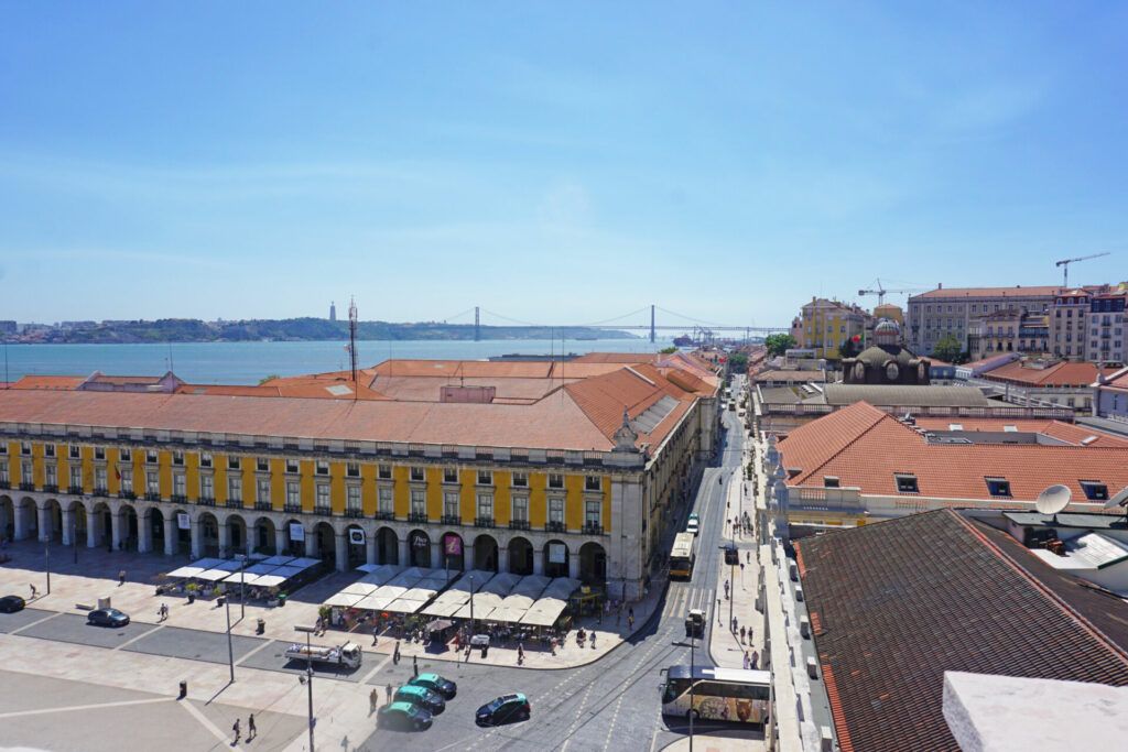 View to the bridge from Arco da Rua Augusta