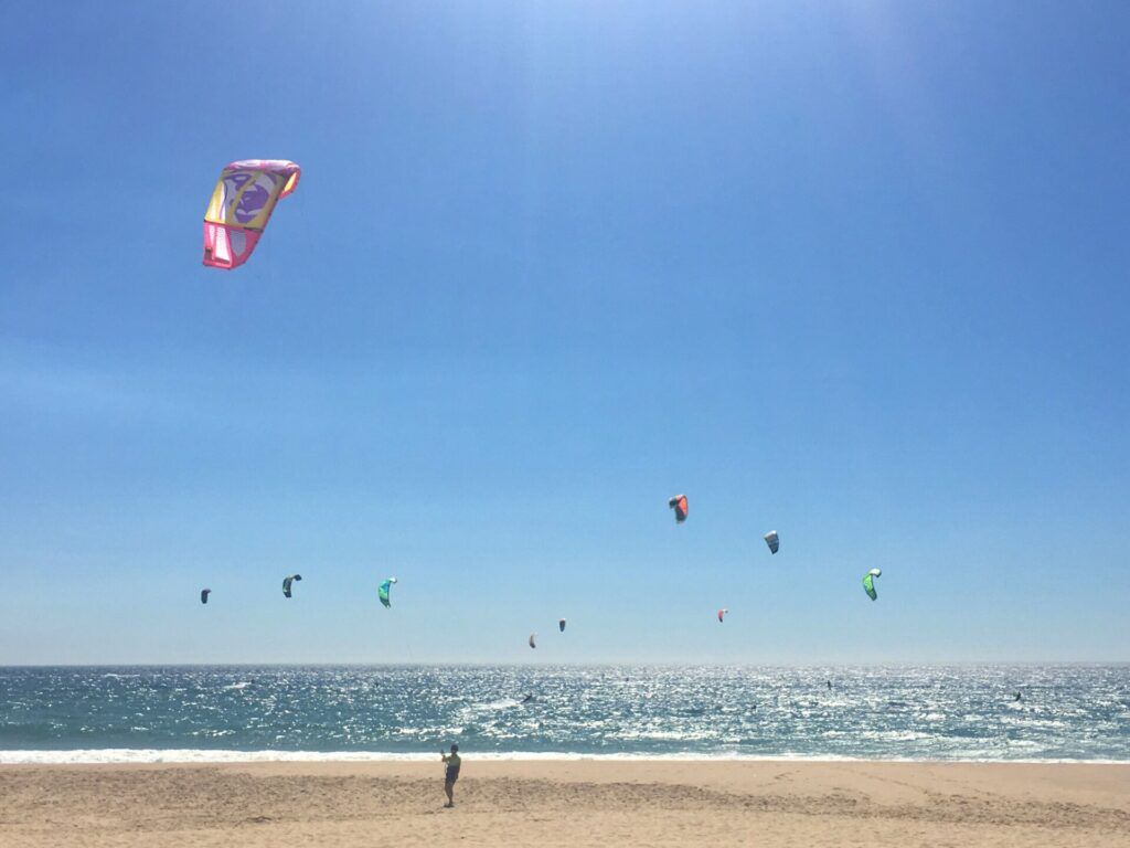 Kite surfers at Costa da Caparica