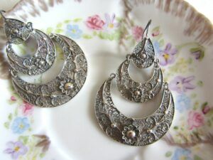 Rosa silver earrings 1