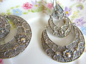 Rosa silver earrings 2